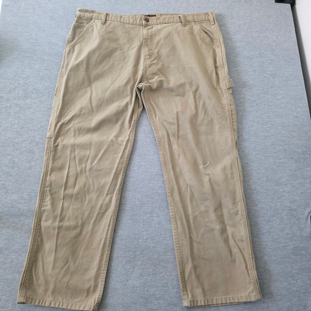 Wolverine Mens Tan Cotton Canvas Carpenter Work Pants 44x32 Utility Hammer Loop